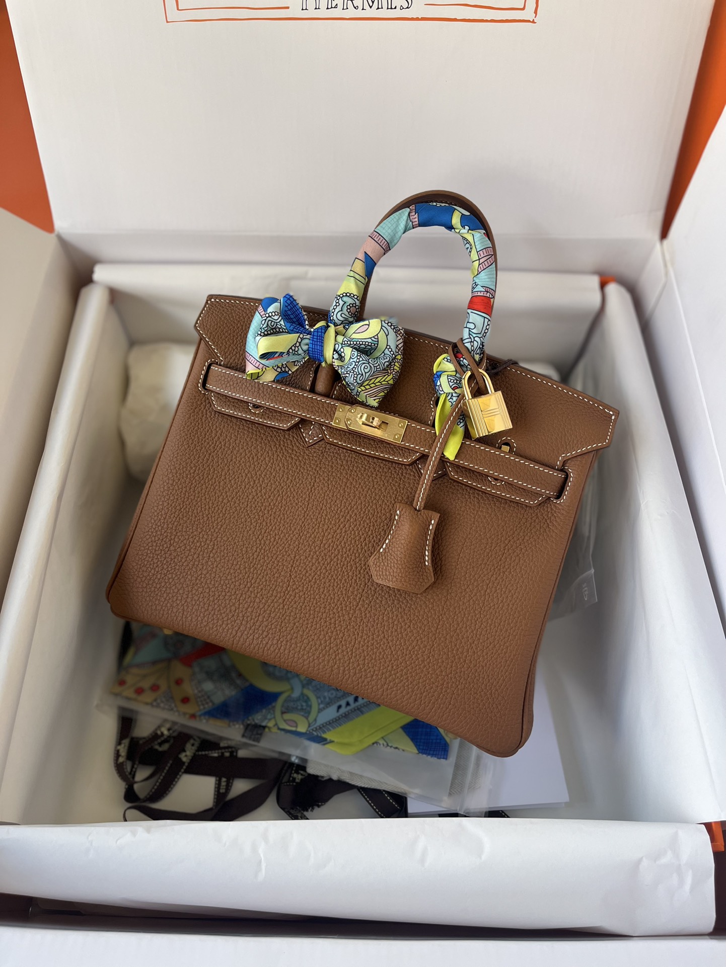 에르메스 버킨25 골드브라운 금장 토고가죽